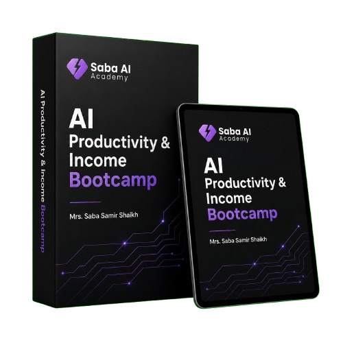 AI Productivity and Income Bootcamp course box and tablet